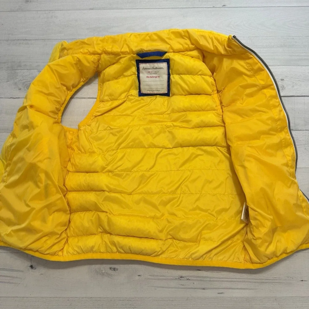 Hanna Andersson kids yellow down puffer vest 6/7‎